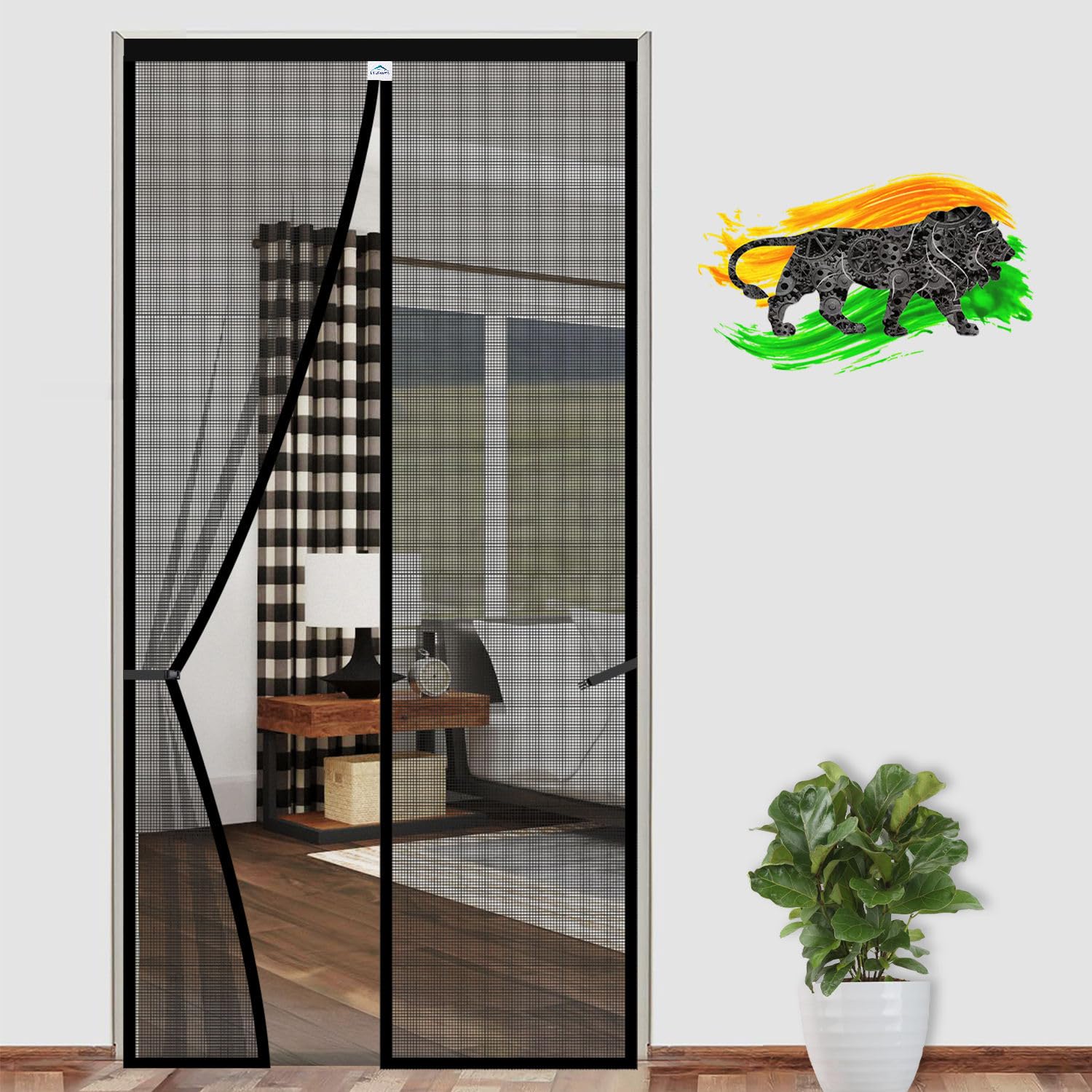 Polyester Magnetic Mosquito Net for Door.