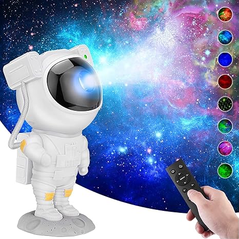 Astronaut Galaxy Projector with Remote Control – 360° Adjustable Timer Kids Astronaut Nebula Night Light.