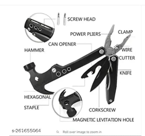 12 in 1 Multi Tool Hammer Multitool Camping Accessories for Hunting Hiking Outdoor Fishing – Pocket Camping Gear Survival Gear and Equipment Military Gear Survival Tools Gadgets Gifts for Men