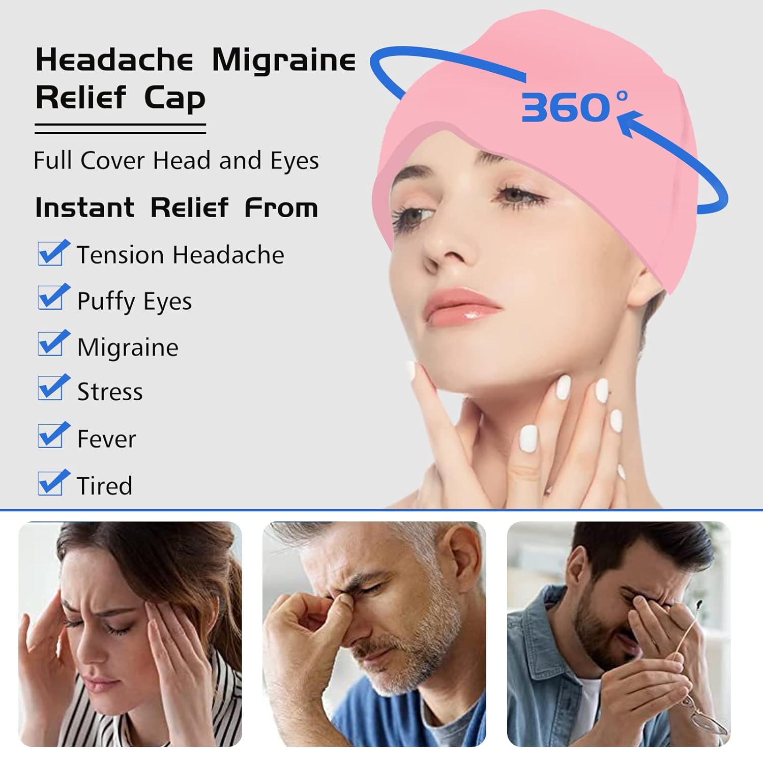 Headache Migraine Relief Cap.
