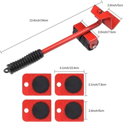 Furniture Lifter – Heavy Duty Furniture Moving Tool Set with Wheel Pads