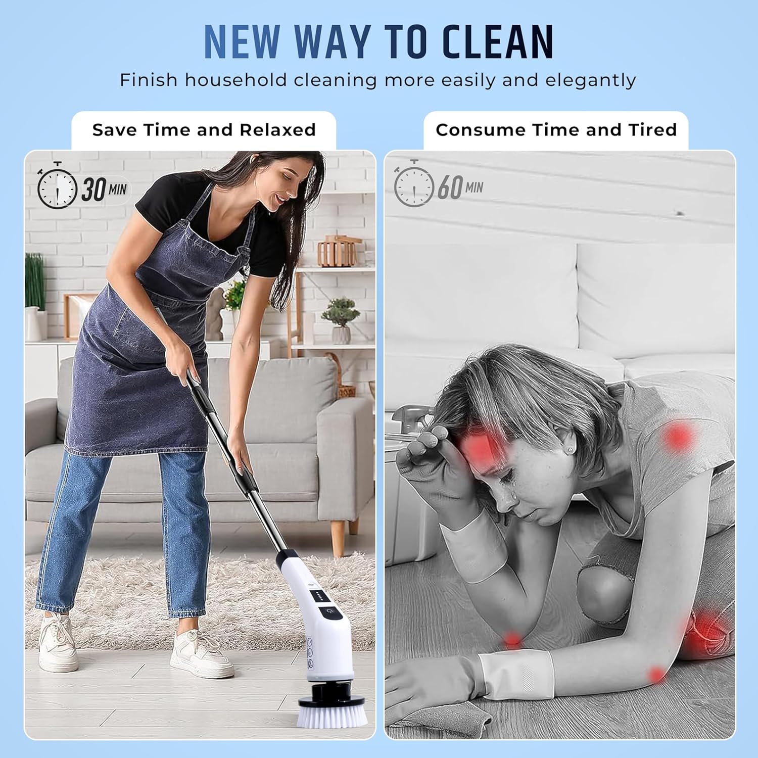 9-in-1 Electric Cleaning Brush – Multi-Surface Power Scrubber with Dual Speeds.