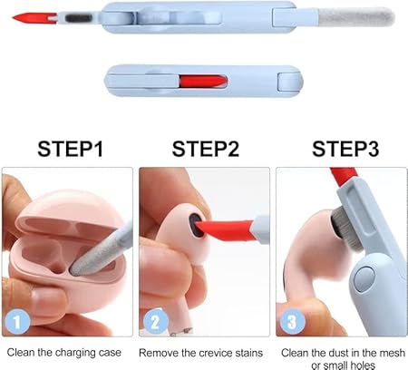 7 in 1 Electronic Cleaner KIT, Cleaning KT for Monitor Keyboard AIRPODS, Screen DUST Brush Including Soft Sweep, Swipe, AIRPOD Cleaner Pen, Key Puller and Spray Bottle