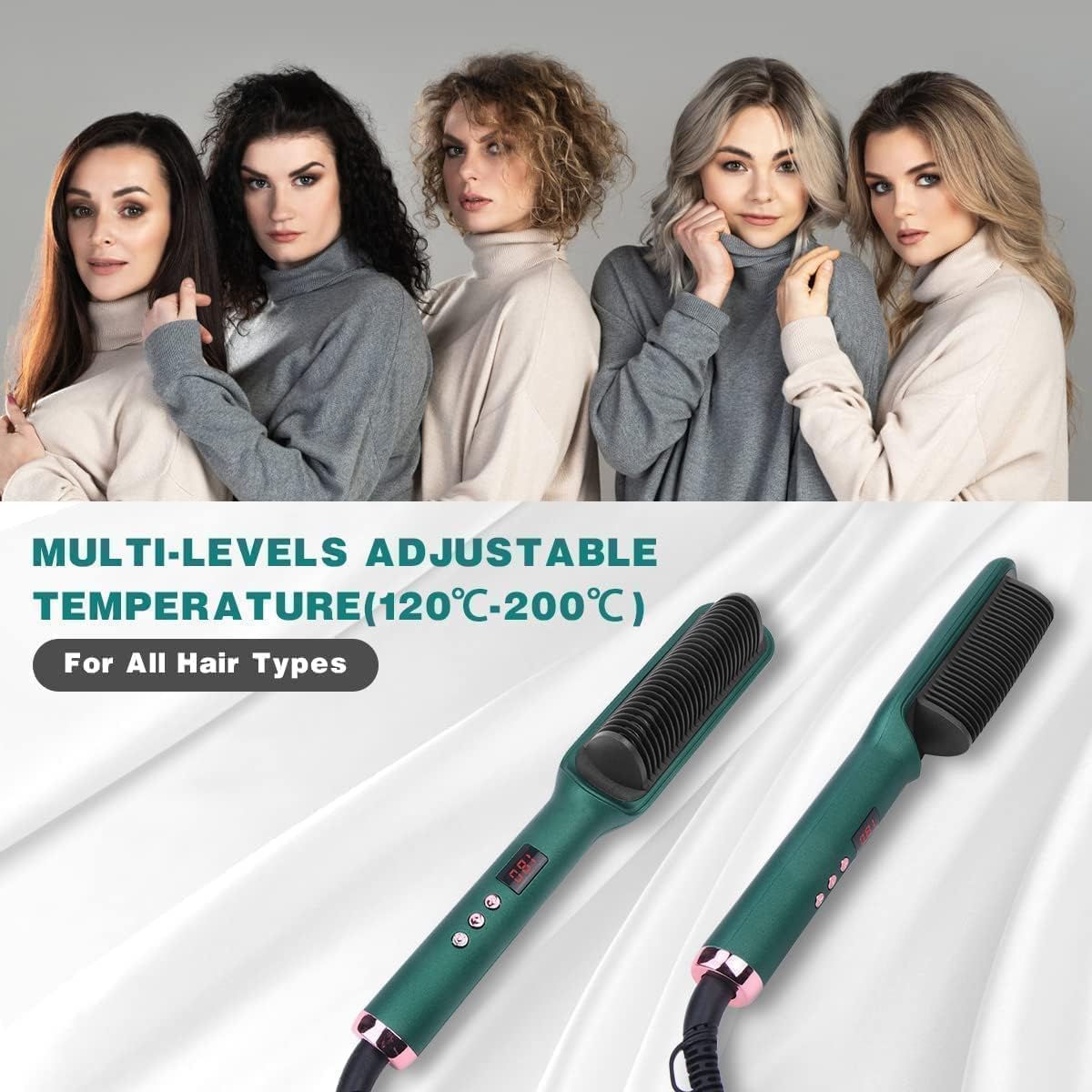 3-in-1 Hair Styler Comb – Electric Hair Styling Tool for Curling.