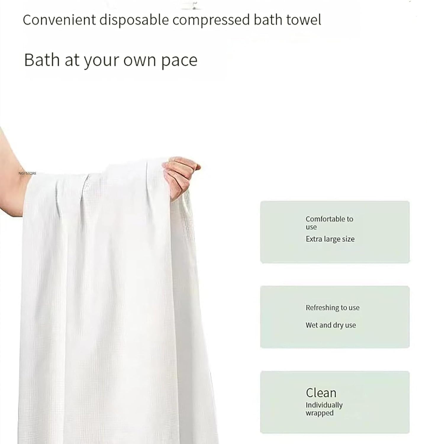 Disposable Magic Bath Towels for Travel, Cotton Compressed Women and Men.