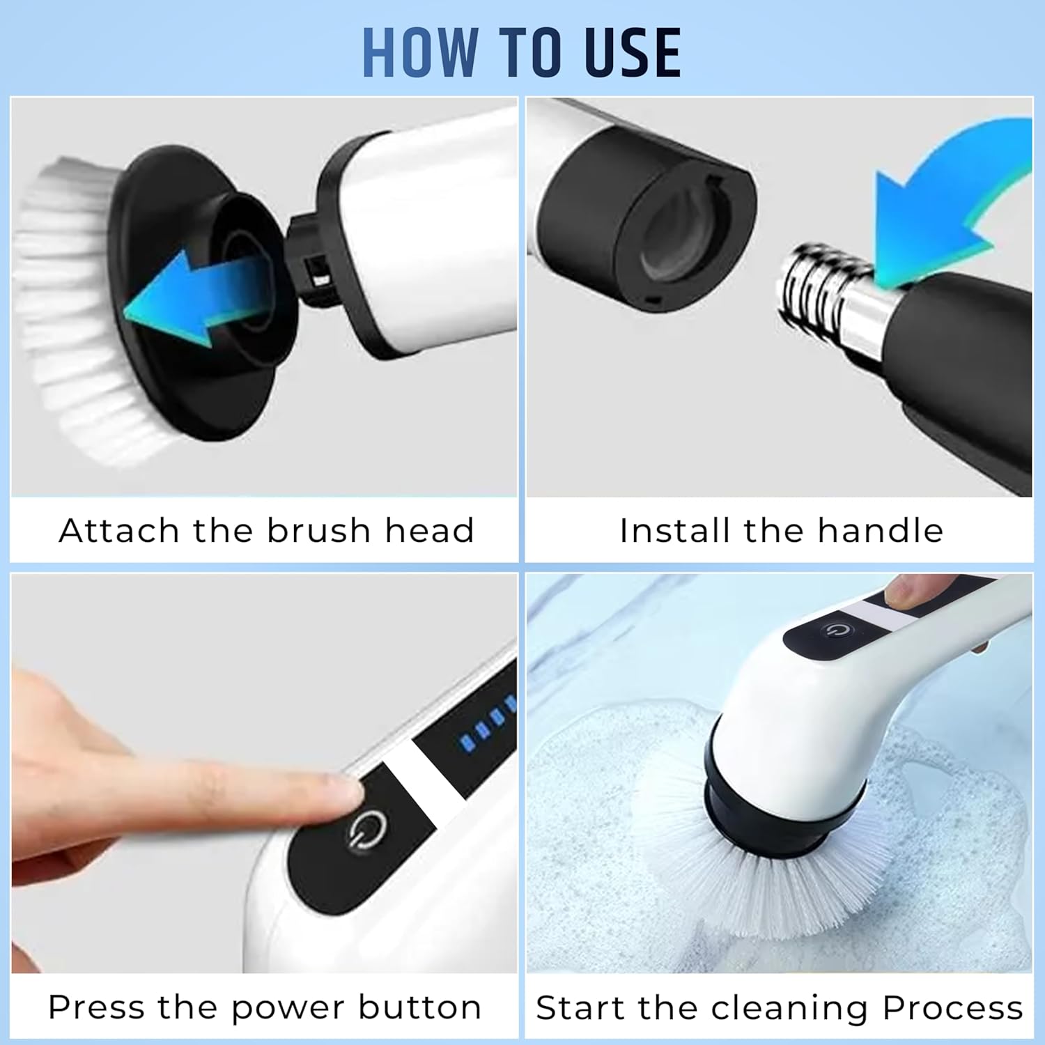 9-in-1 Electric Cleaning Brush – Multi-Surface Power Scrubber with Dual Speeds.