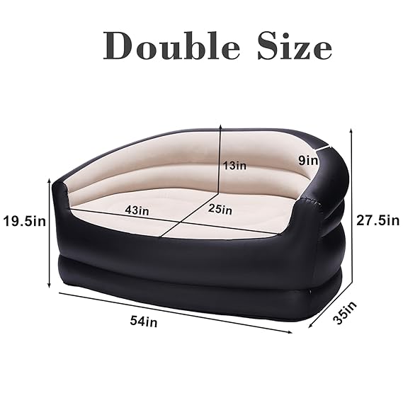 Comfort Outdoor and Indoor Portable & Inflatable Double Size Air Sofa With Electric Air Pump.