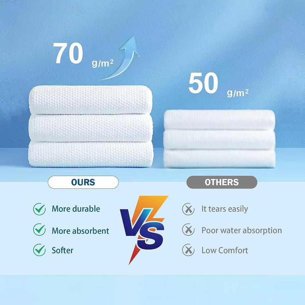 Disposable Magic Bath Towels for Travel, Cotton Compressed Women and Men.