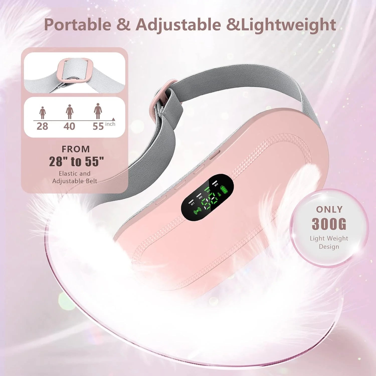 Portable Cordless Period Cramp Massager & Heating Pad.