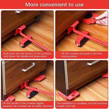 Furniture Lifter – Heavy Duty Furniture Moving Tool Set with Wheel Pads