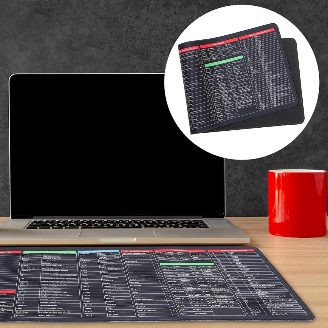 Keyboard Shortcut Mouse Pad, Office/Excel/Word/PPT Shortcuts Cheat Sheet Mat